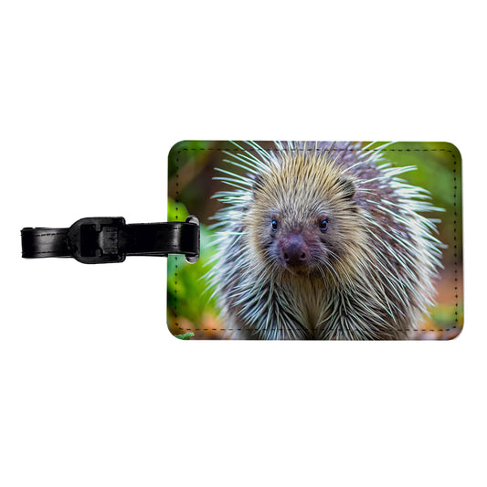 Porcupine Travel Faux Leather Luggage Tag