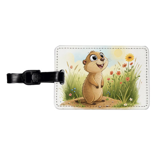 Prairie Dog Children's Illustration Style Travel Faux Leather Luggage Tag