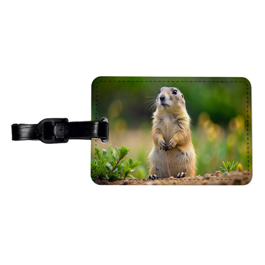 Prairie Dog Travel Faux Leather Luggage Tag