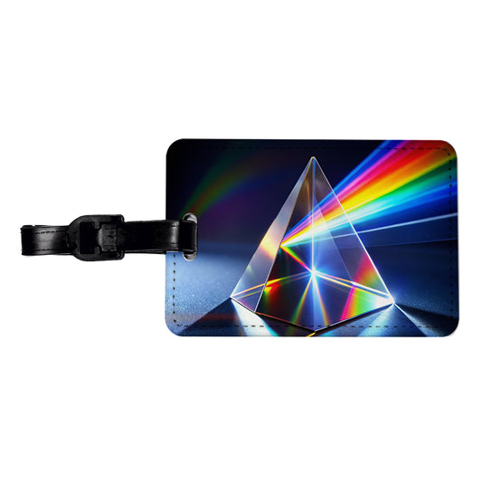 Pyramid Prism Refracted Rainbow Travel Faux Leather Luggage Tag