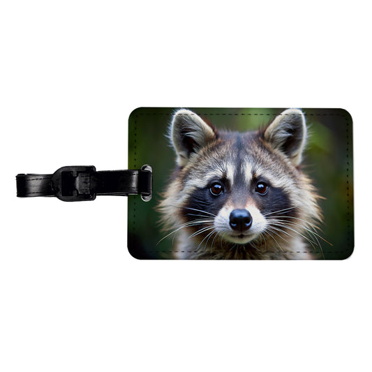 Raccoon Face Travel Faux Leather Luggage Tag