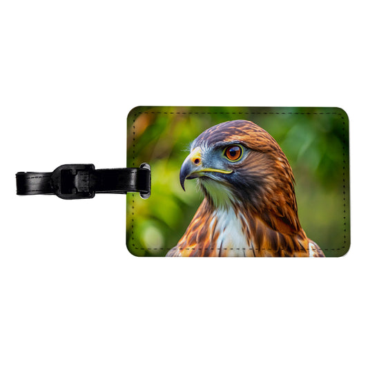Red-Tailed Hawk Raptor Bird Of Prey Travel Faux Leather Luggage Tag