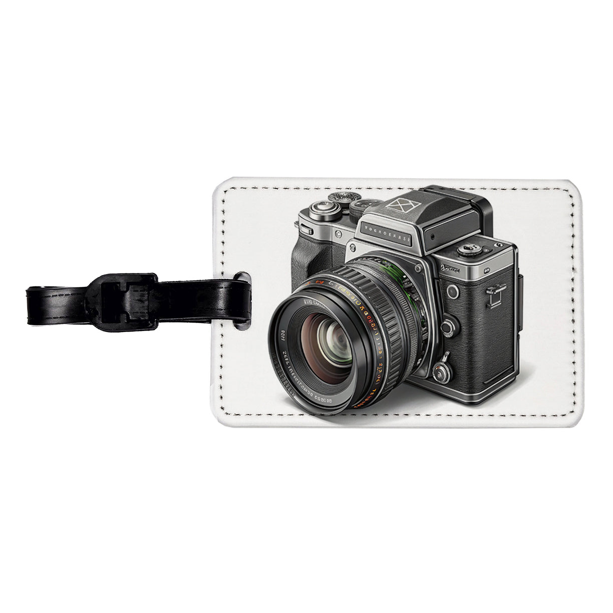 Retro Medium Format Photography Camera Travel Faux Leather Luggage Tag