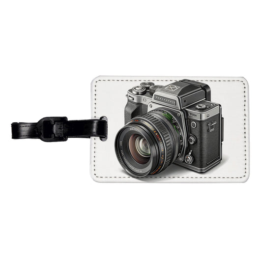 Retro Medium Format Photography Camera Travel Faux Leather Luggage Tag