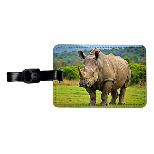 Rhinoceros Travel Faux Leather Luggage Tag