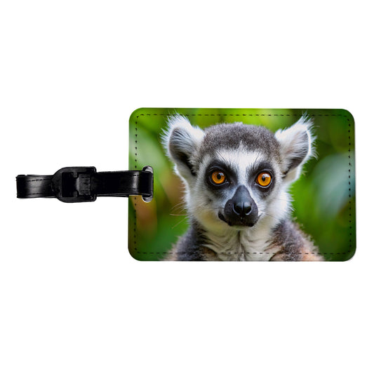 Ring-Tailed Lemur Travel Faux Leather Luggage Tag