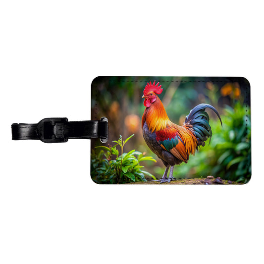 Rooster Travel Faux Leather Luggage Tag