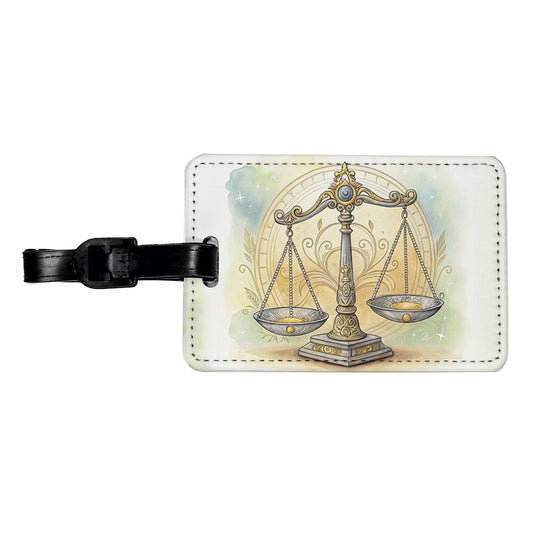 Scales Of Justice Lawyer Judge Paralegal Travel Faux Leather Luggage Tag