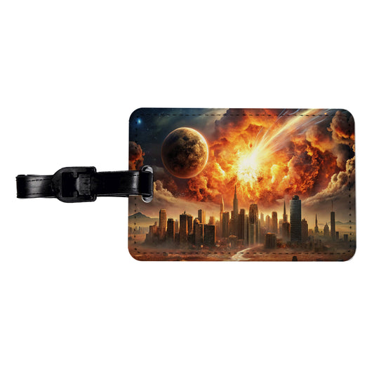 Sci-fi Doomsday End of the World Explosion Travel Faux Leather Luggage Tag