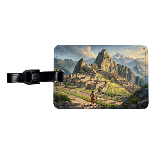 South American Inca Empire Travel Faux Leather Luggage Tag