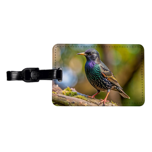 Starling Backyard Bird Travel Faux Leather Luggage Tag