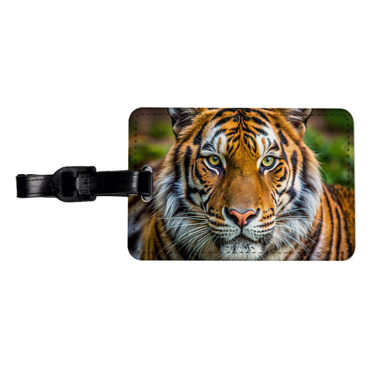 Tiger Face Travel Faux Leather Luggage Tag