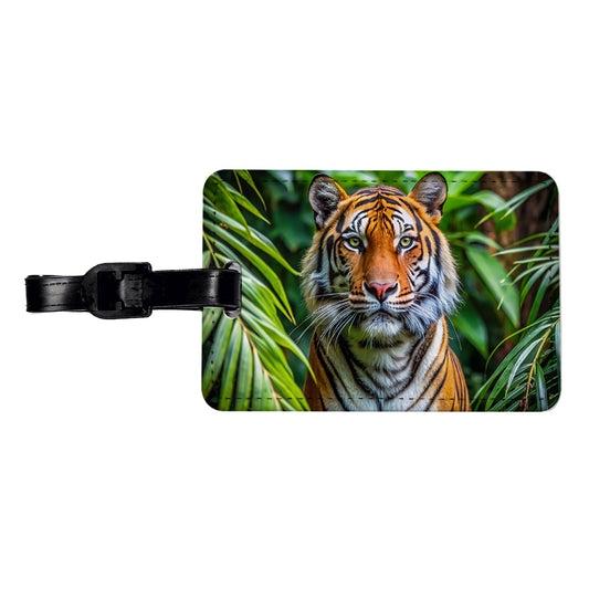 Tiger In The Jungle Travel Faux Leather Luggage Tag