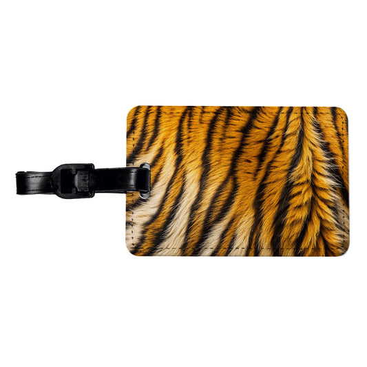 Tiger Stripes Fur Pattern Travel Faux Leather Luggage Tag