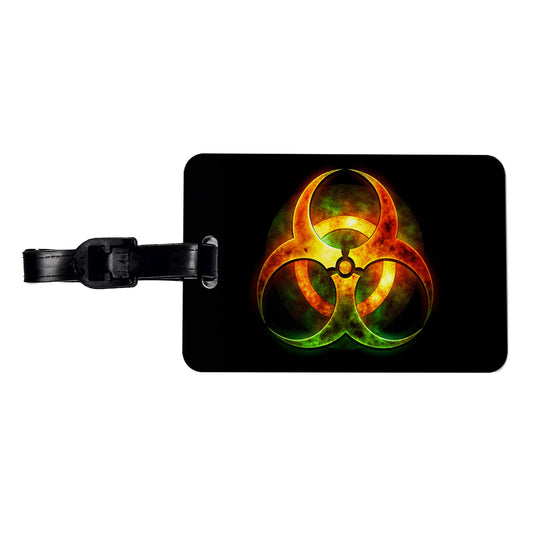 Toxic Zombie Outbreak Symbol Travel Faux Leather Luggage Tag