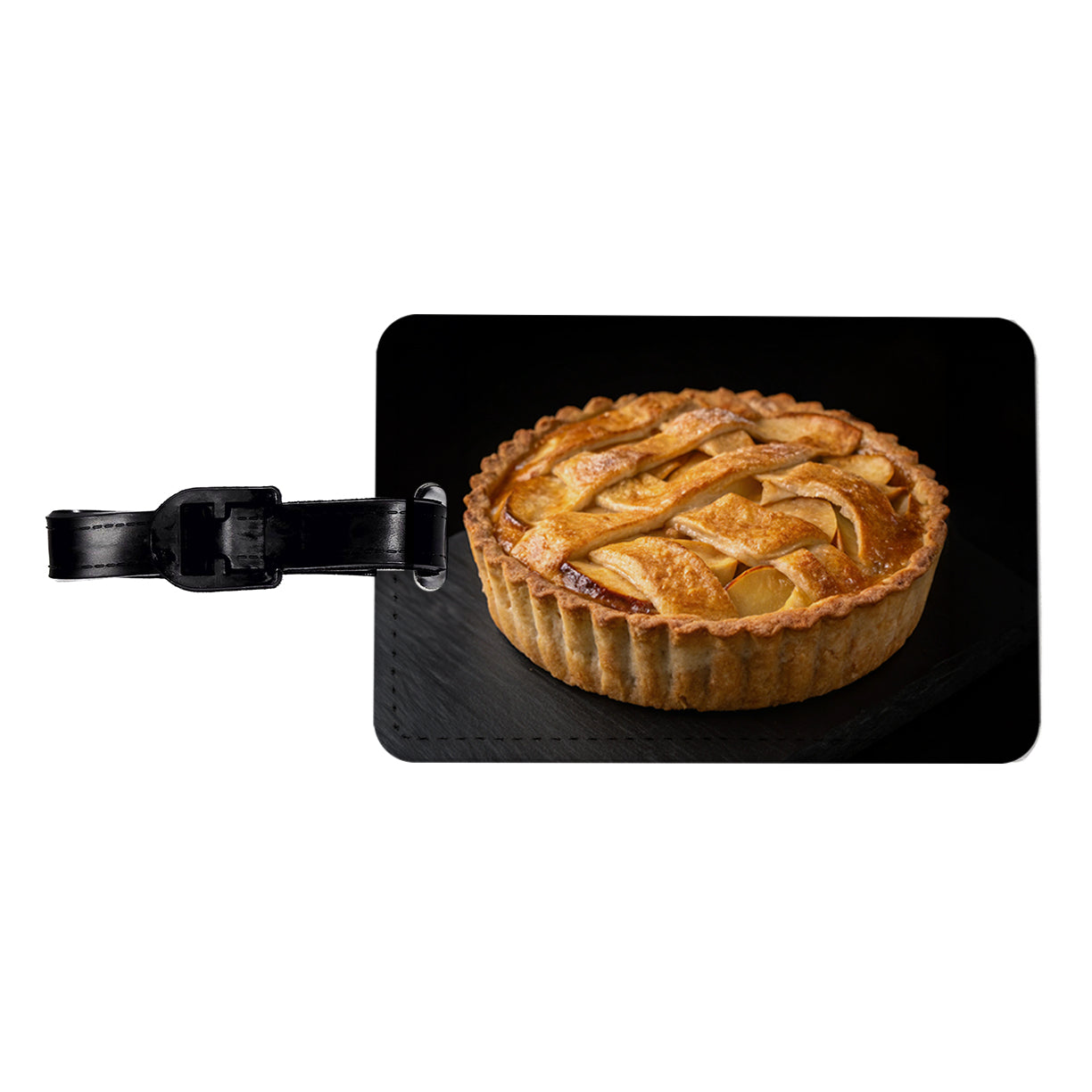 Traditional Lattice Crust Apple Pie Travel Faux Leather Luggage Tag