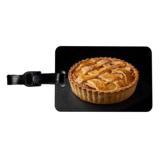 Traditional Lattice Crust Apple Pie Travel Faux Leather Luggage Tag