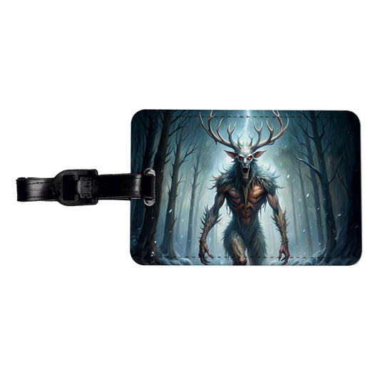 Wendigo Algonquian Folklore Monster Creature Travel Faux Leather Luggage Tag