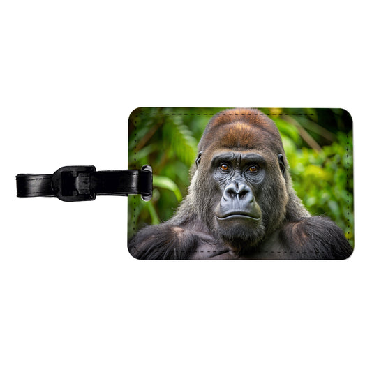 Western Gorilla Ape Travel Faux Leather Luggage Tag