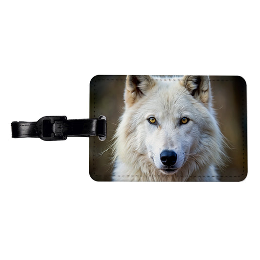 White Wolf Travel Faux Leather Luggage Tag