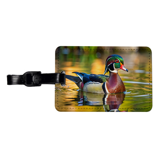 Wood Duck Travel Faux Leather Luggage Tag