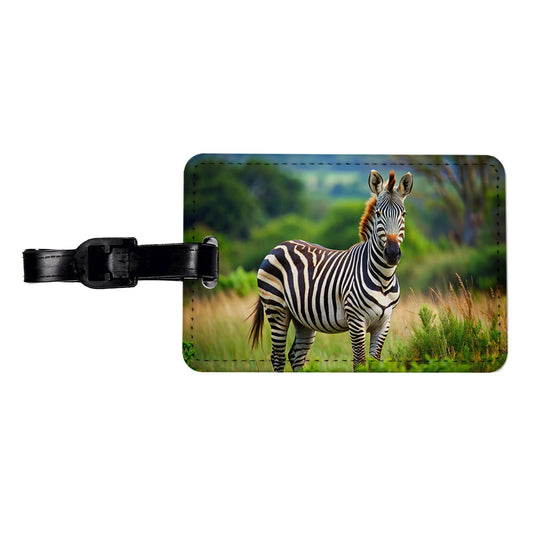 Zebra Travel Faux Leather Luggage Tag
