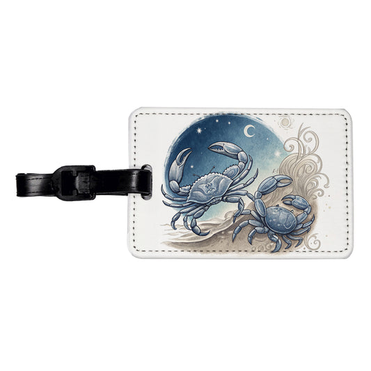 Zodiac Horoscope Symbol Cancer Crab Travel Faux Leather Luggage Tag