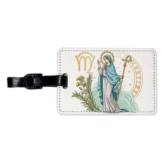 Zodiac Horoscope Symbol Virgo Maiden Virgin Travel Faux Leather Luggage Tag