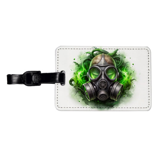 Zombie Outbreak Gas Mask Green Toxic Gas Travel Faux Leather Luggage Tag