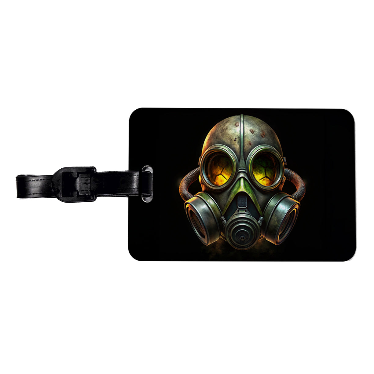 Zombie Outbreak Gas Mask Travel Faux Leather Luggage Tag