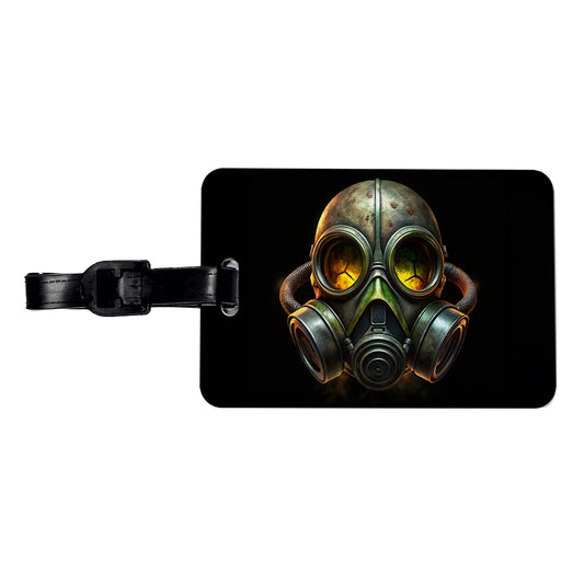 Zombie Outbreak Gas Mask Travel Faux Leather Luggage Tag
