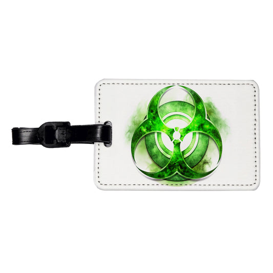 Zombie Outbreak Green Toxic Symbol Travel Faux Leather Luggage Tag
