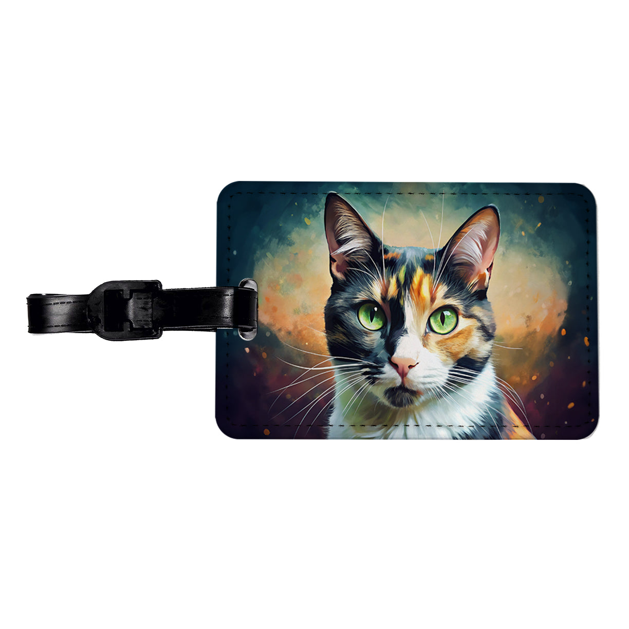 Calico Cat Pop Art Travel Faux Leather Luggage Tag