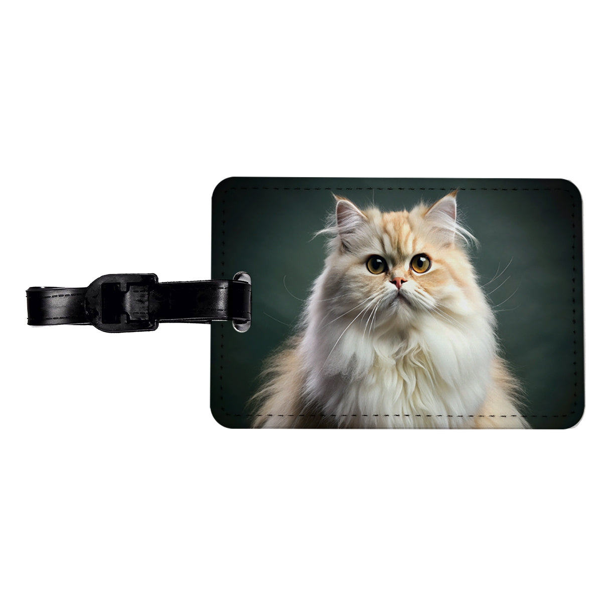 Persian Cat Photo Travel Faux Leather Luggage Tag
