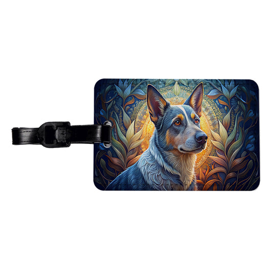 Australian Cattle Dog Art Nouveau Travel Faux Leather Luggage Tag