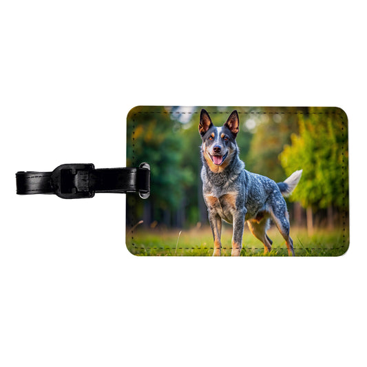 Australian Cattle Dog Photo Travel Faux Leather Luggage Tag
