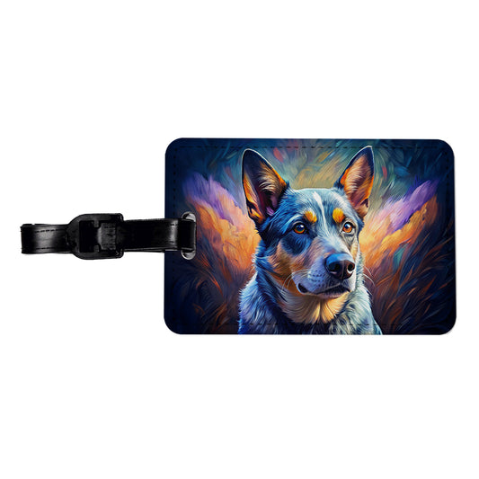 Australian Cattle Dog Pop Art Travel Faux Leather Luggage Tag