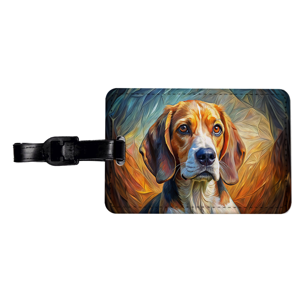 Beagle Dog Expressionism Art Travel Faux Leather Luggage Tag