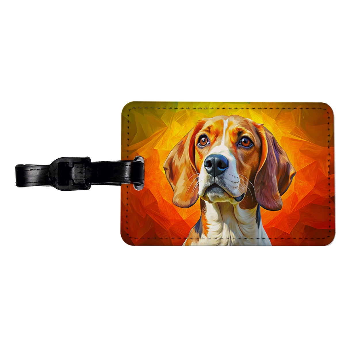Beagle Dog Pop Art Travel Faux Leather Luggage Tag