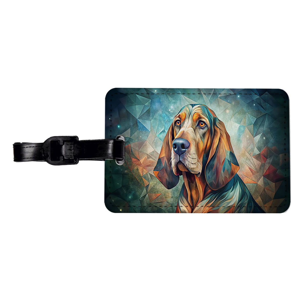 Bloodhound Dog Contemporary Art Travel Faux Leather Luggage Tag