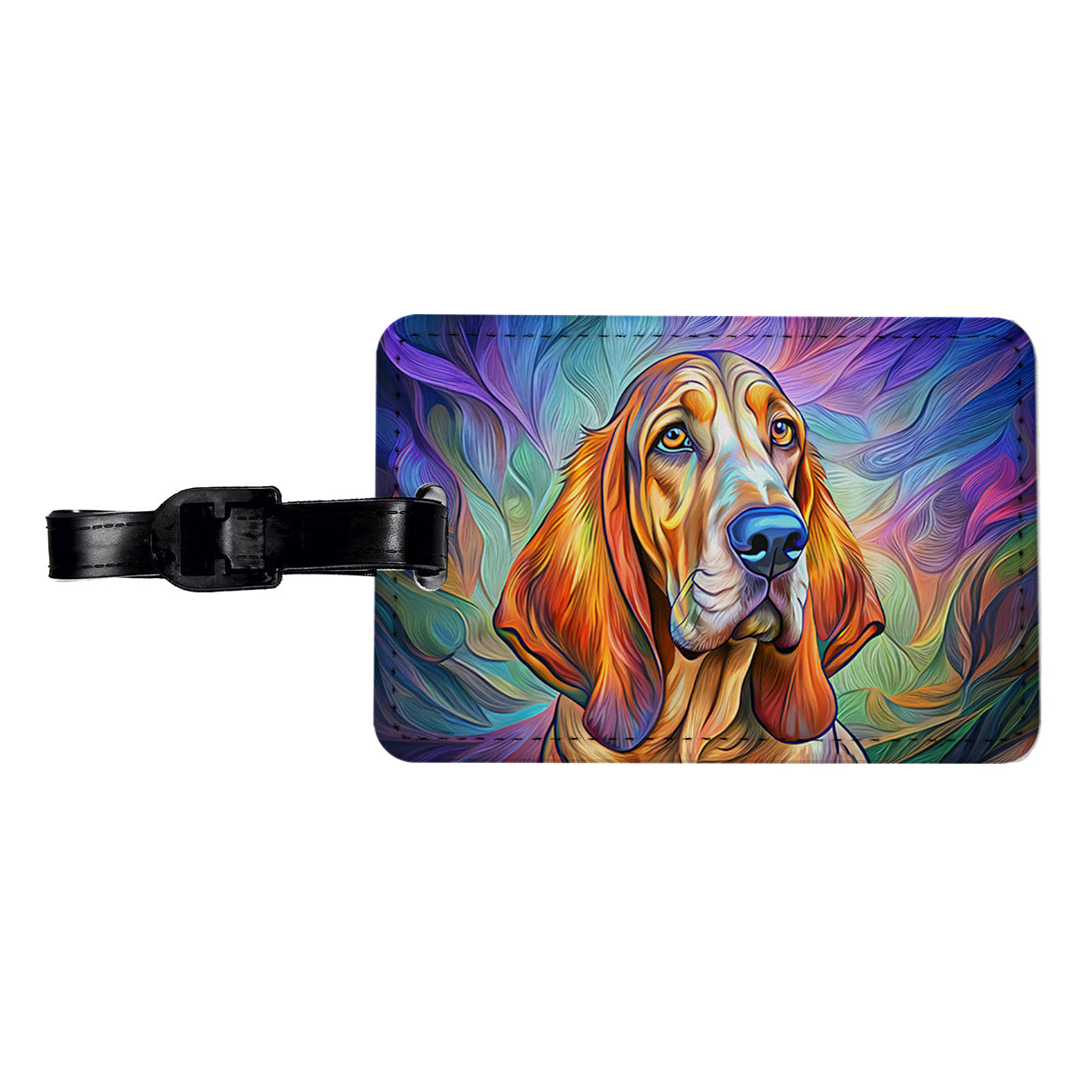 Bloodhound Dog Pop Art Travel Faux Leather Luggage Tag