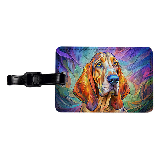 Bloodhound Dog Pop Art Travel Faux Leather Luggage Tag