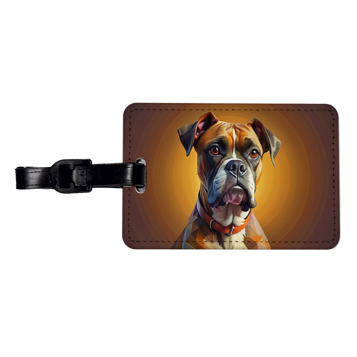 Boxer Dog Contemporary Art Travel Faux Leather Luggage Tag