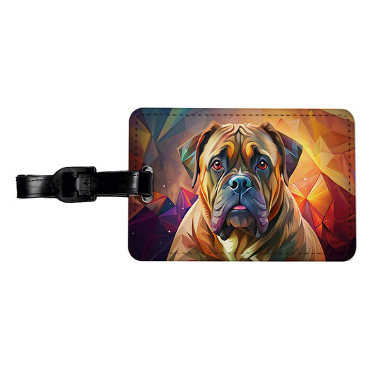 Bullmastiff Dog Contemporary Art Travel Faux Leather Luggage Tag