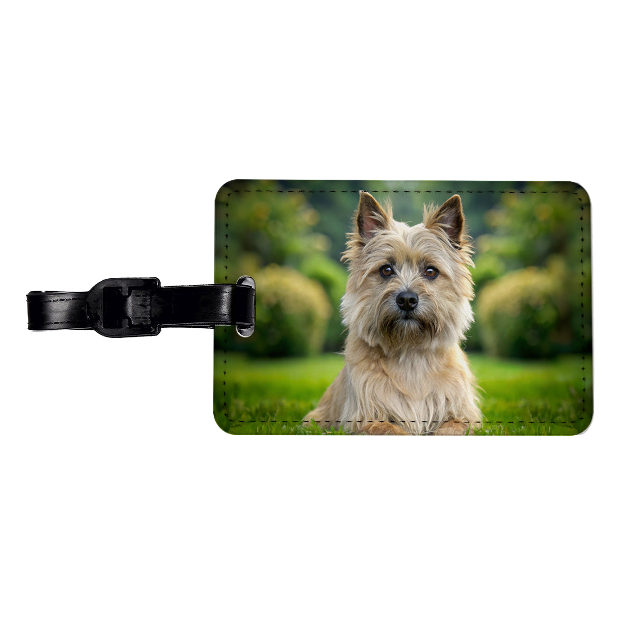 Cairn Terrier Dog Photo Travel Faux Leather Luggage Tag