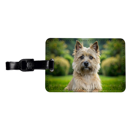 Cairn Terrier Dog Photo Travel Faux Leather Luggage Tag