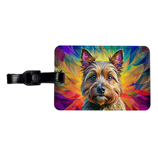 Cairn Terrier Dog Pop Art Travel Faux Leather Luggage Tag