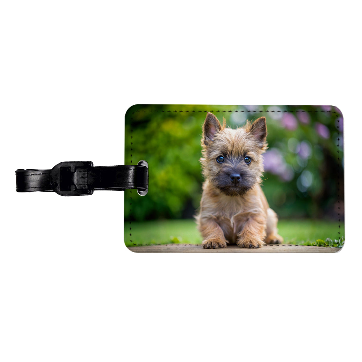 Cairn Terrier Dog Puppy Photo Travel Faux Leather Luggage Tag
