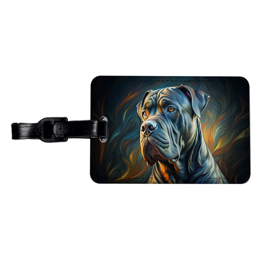 Cane Corso Dog Abstract Stylized Art Travel Faux Leather Luggage Tag