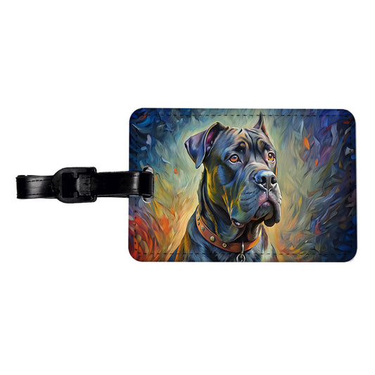 Cane Corso Dog Expressionism Art Travel Faux Leather Luggage Tag